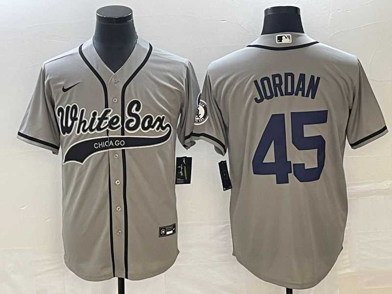 Mens Chicago White Sox #45 Michael Jordan Grey Cool Base Stitched Jersey->chicago white sox->MLB Jersey